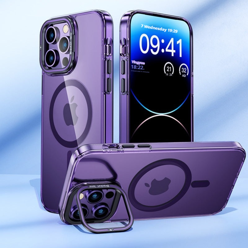 Transparent magnetic contact lens holder anti-fall iPhone case
