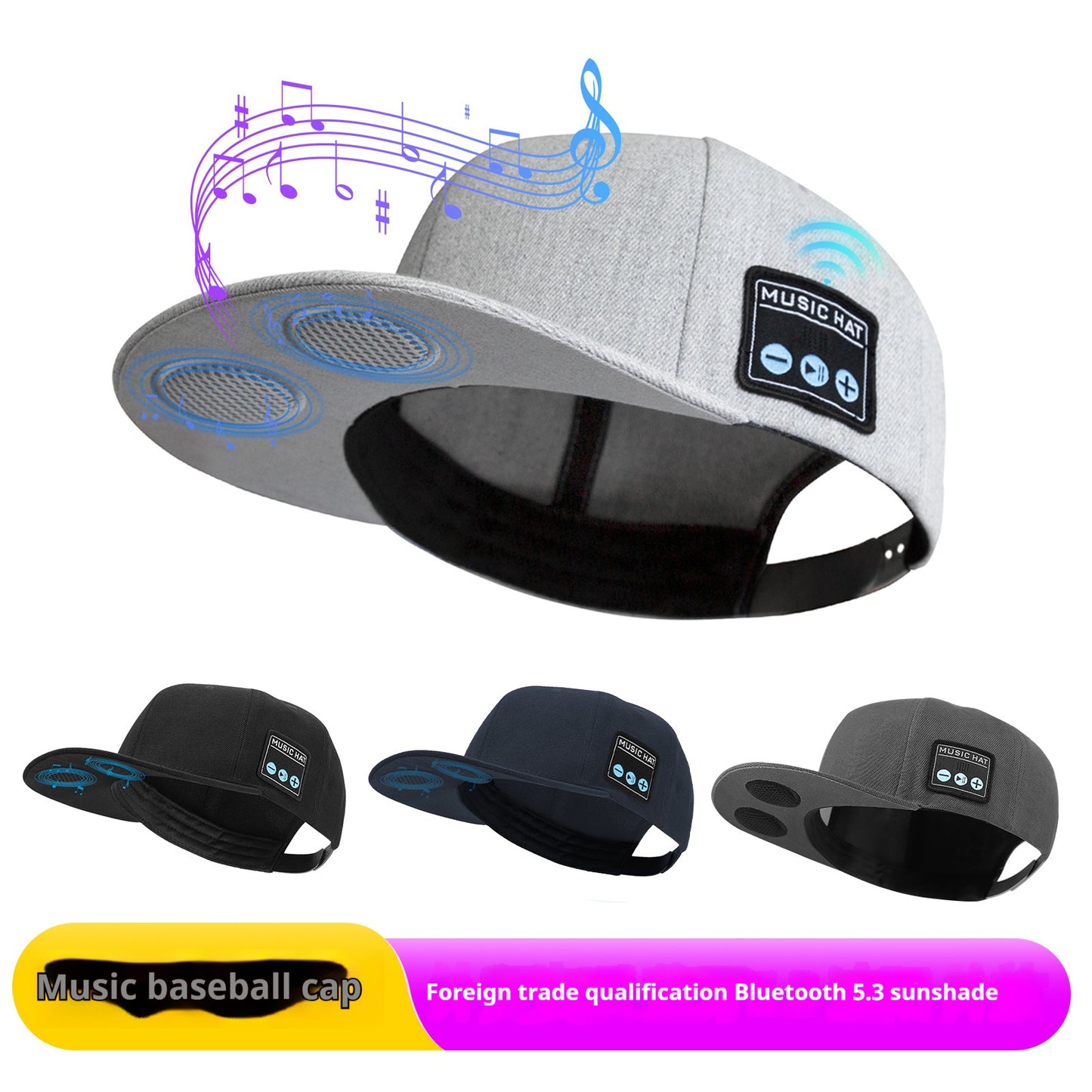 Wireless Bluetooth Music Headphones Baseball Cap