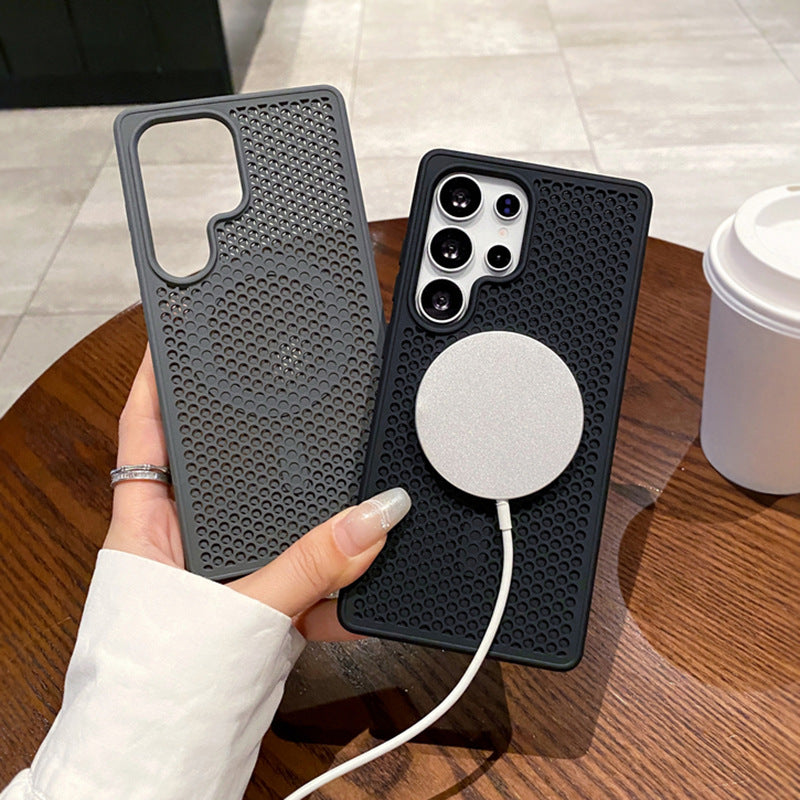 Summer magnetic hollow PC hard shell suitable for Samsung mobile phone case