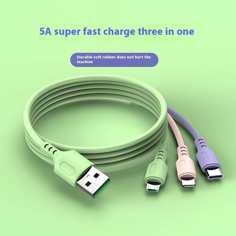 Liquid 3-in-1 data cable mobile phone charging cable