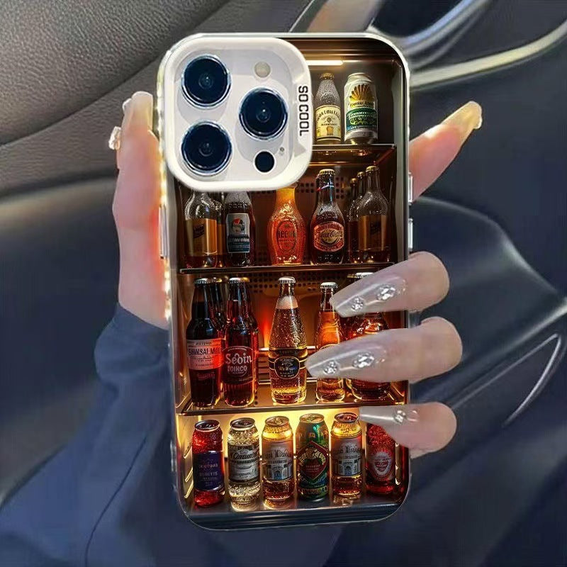 Creative Refrigerator Beer Apple Phone Case