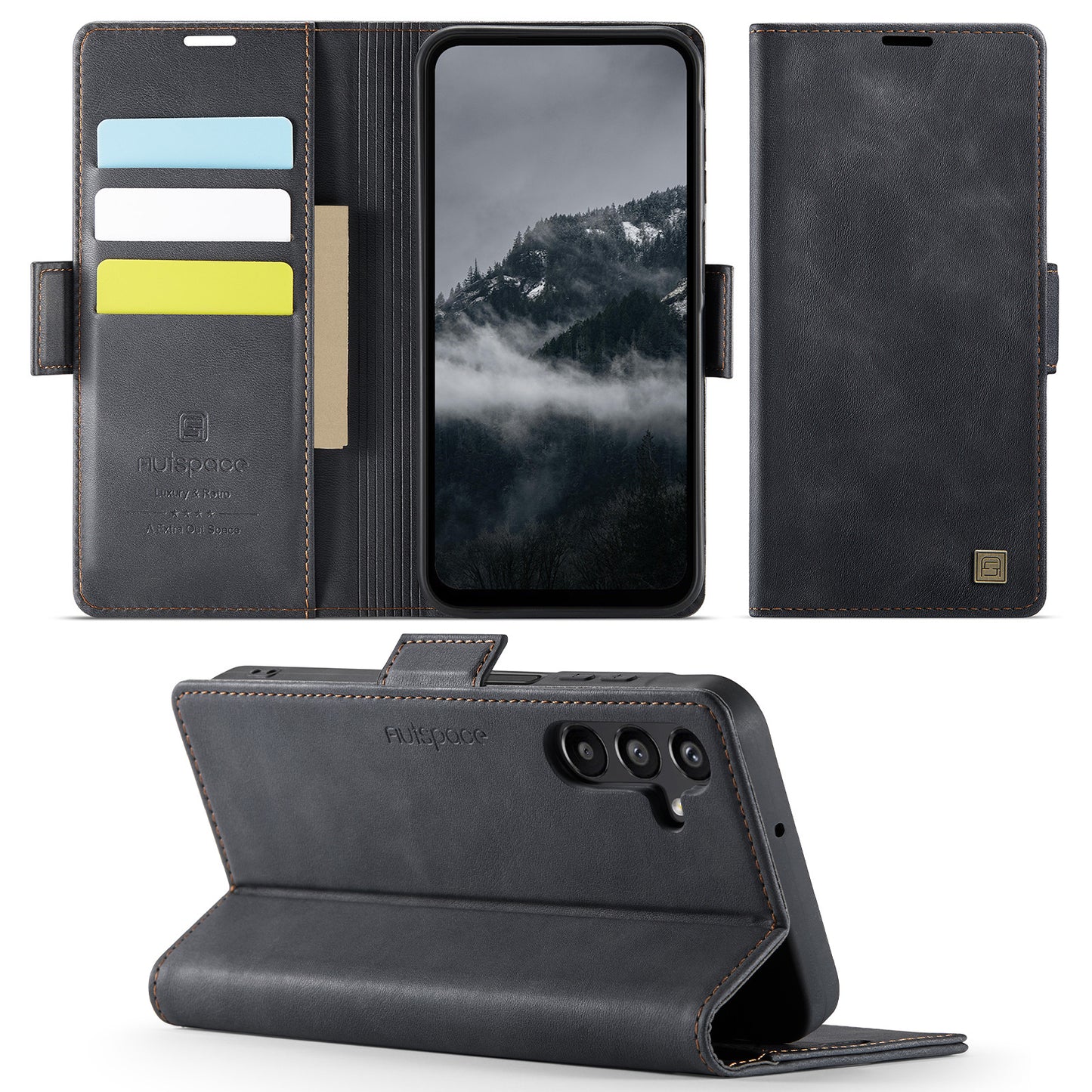 Luxury Leather Flip Card Wallet Style Samsung Phone Case