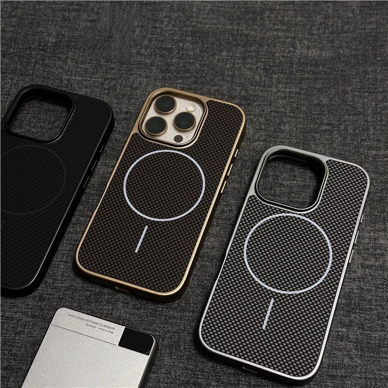 Carbon fiber magnetic iPhone case