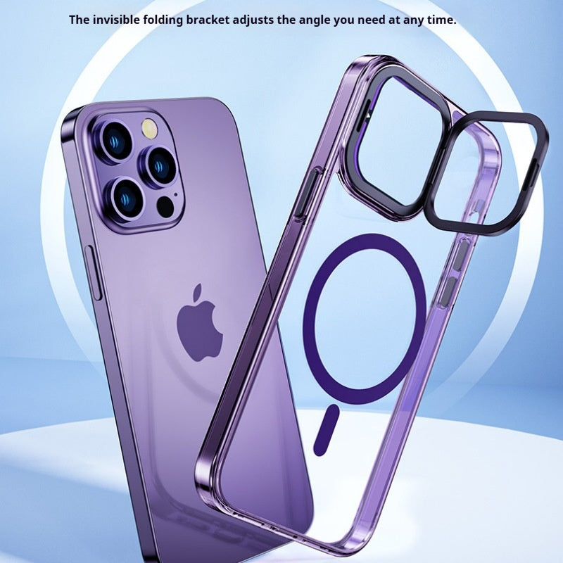 Transparent magnetic contact lens holder anti-fall iPhone case