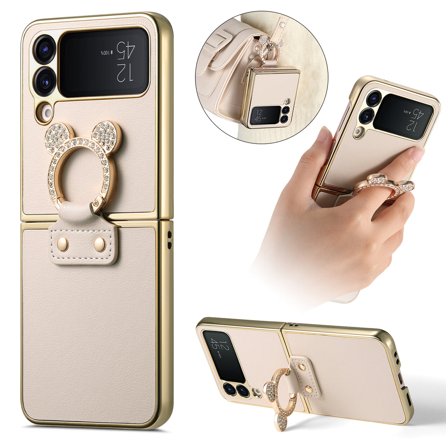 Electroplated diamond ring Samsung Z Flip phone case