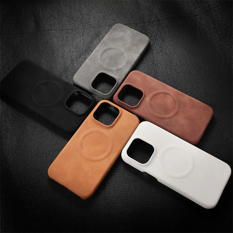 Skin-feeling sheepskin magnetic iPhone case