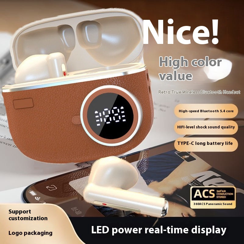 Retro high-quality in-ear noise-cancelling wireless Bluetooth headphones