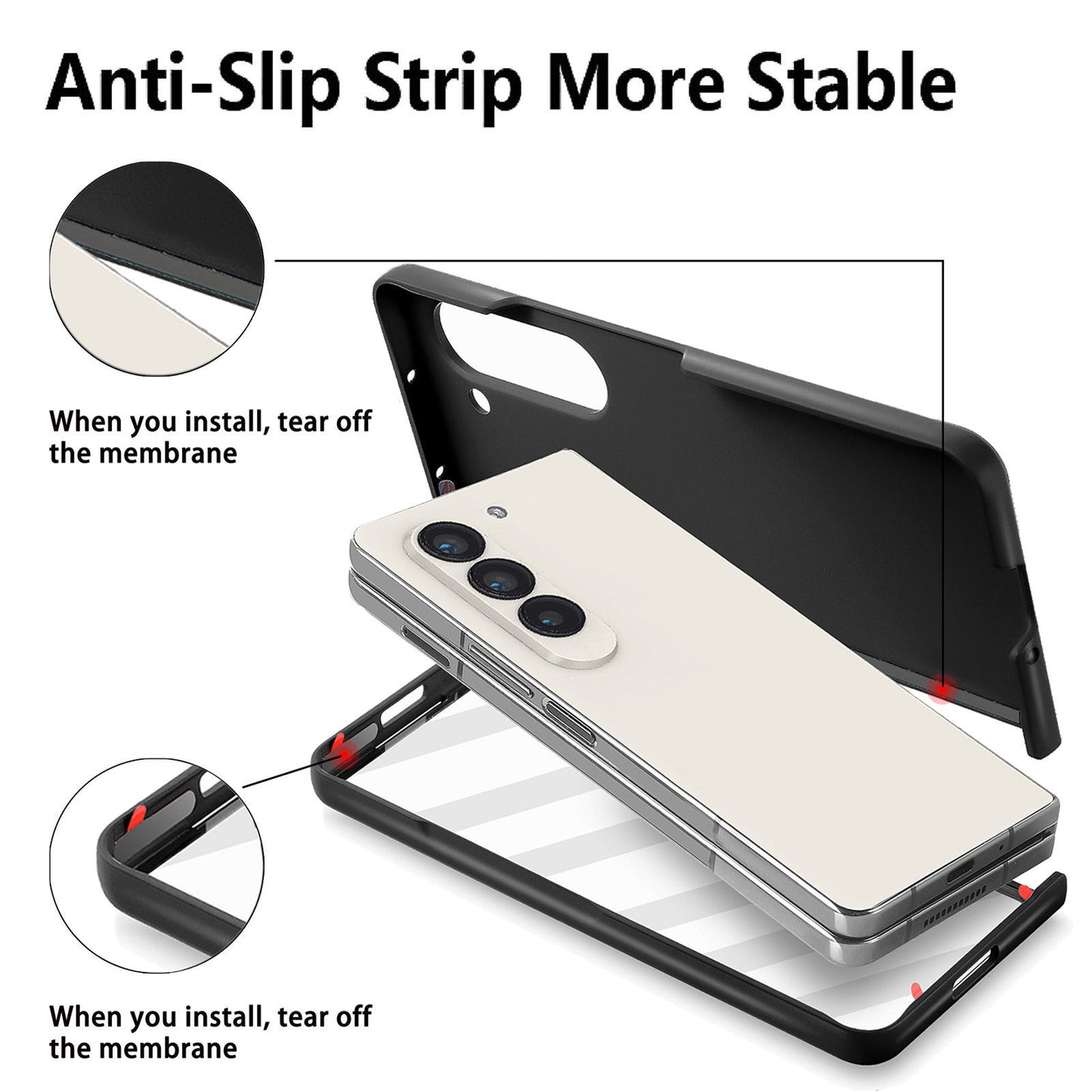 Magnetic leather fabric Samsung Z Fold phone case