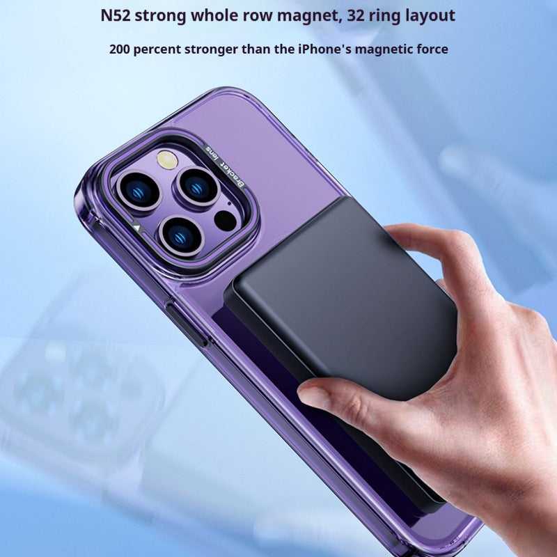 Transparent magnetic contact lens holder anti-fall iPhone case