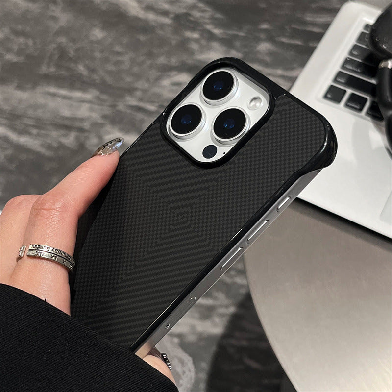 Carbon fiber texture borderless iPhone case