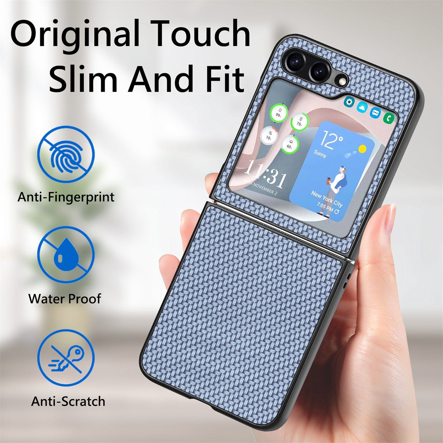 Carbon fiber pattern folding screen Z Flip Samsung mobile phone case