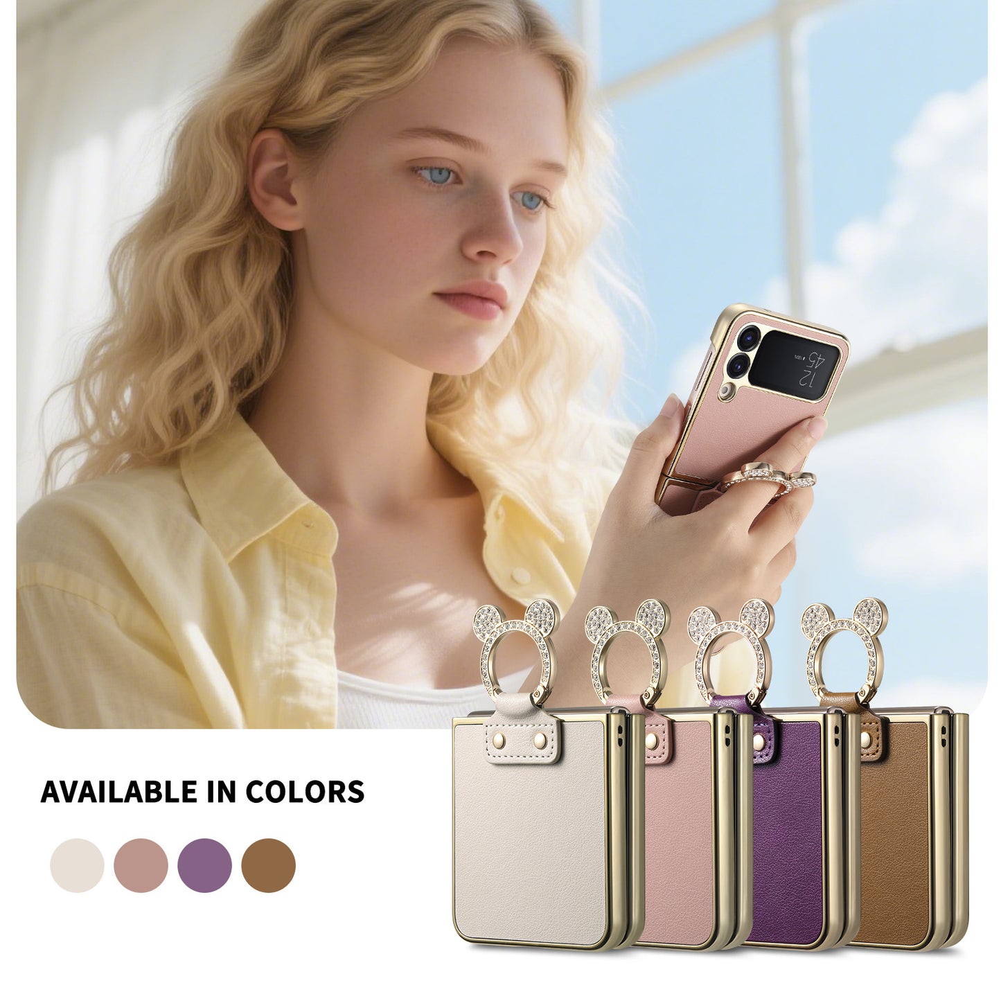 Electroplated diamond ring Samsung Z Flip phone case