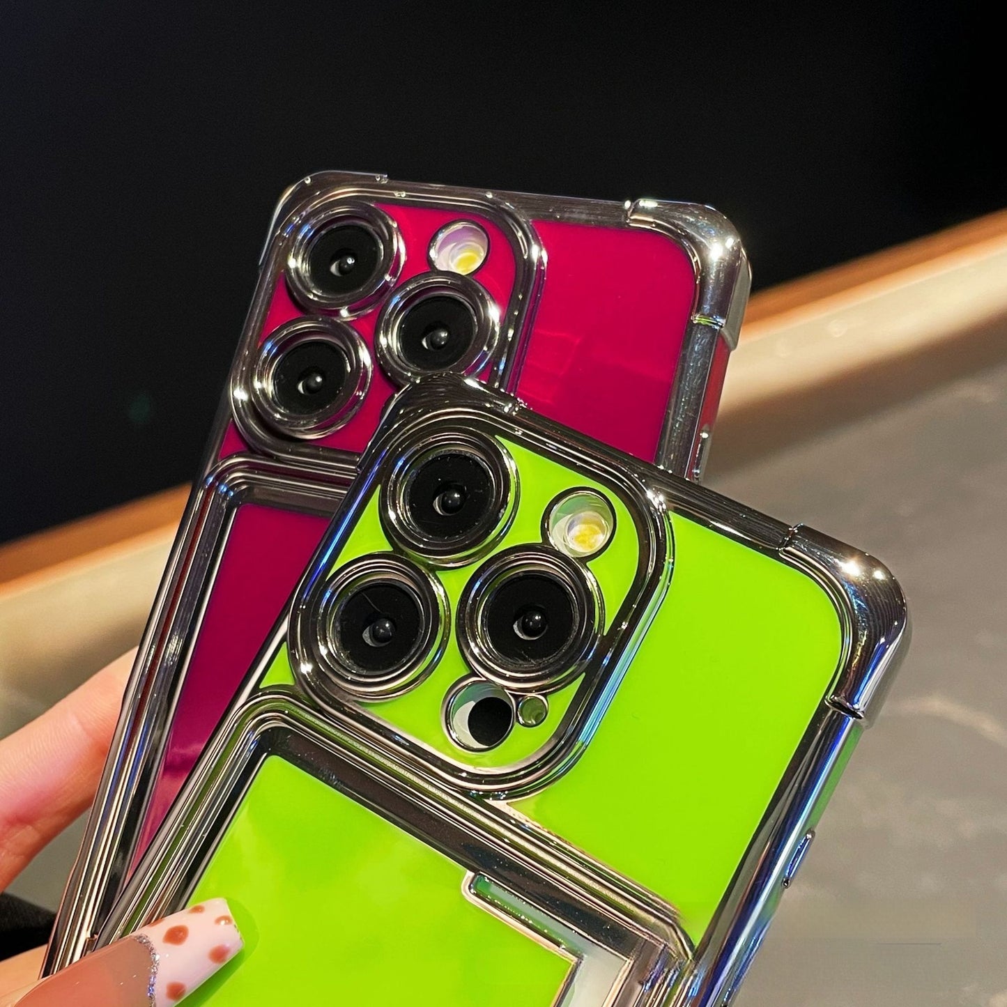 Electroplating creative card holder Apple phone case
