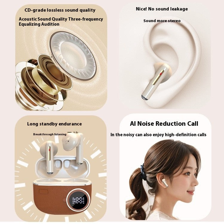 Retro high-quality in-ear noise-cancelling wireless Bluetooth headphones