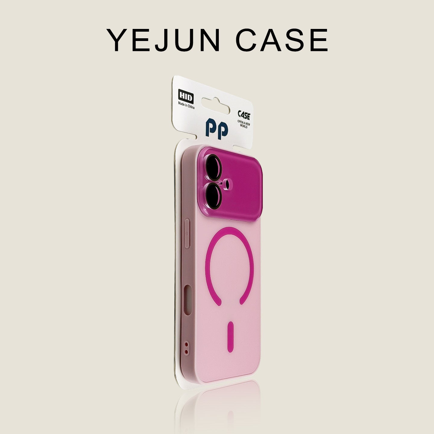 Macaron frosted magnetic large window Apple phone case