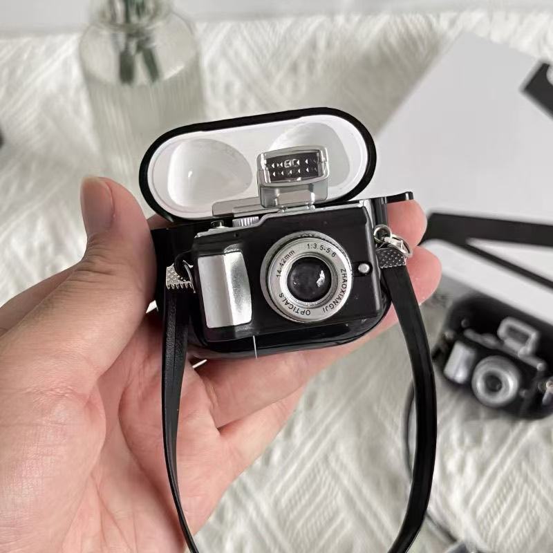 Retro Camera TPU Anti-drop Earphone Protective Case