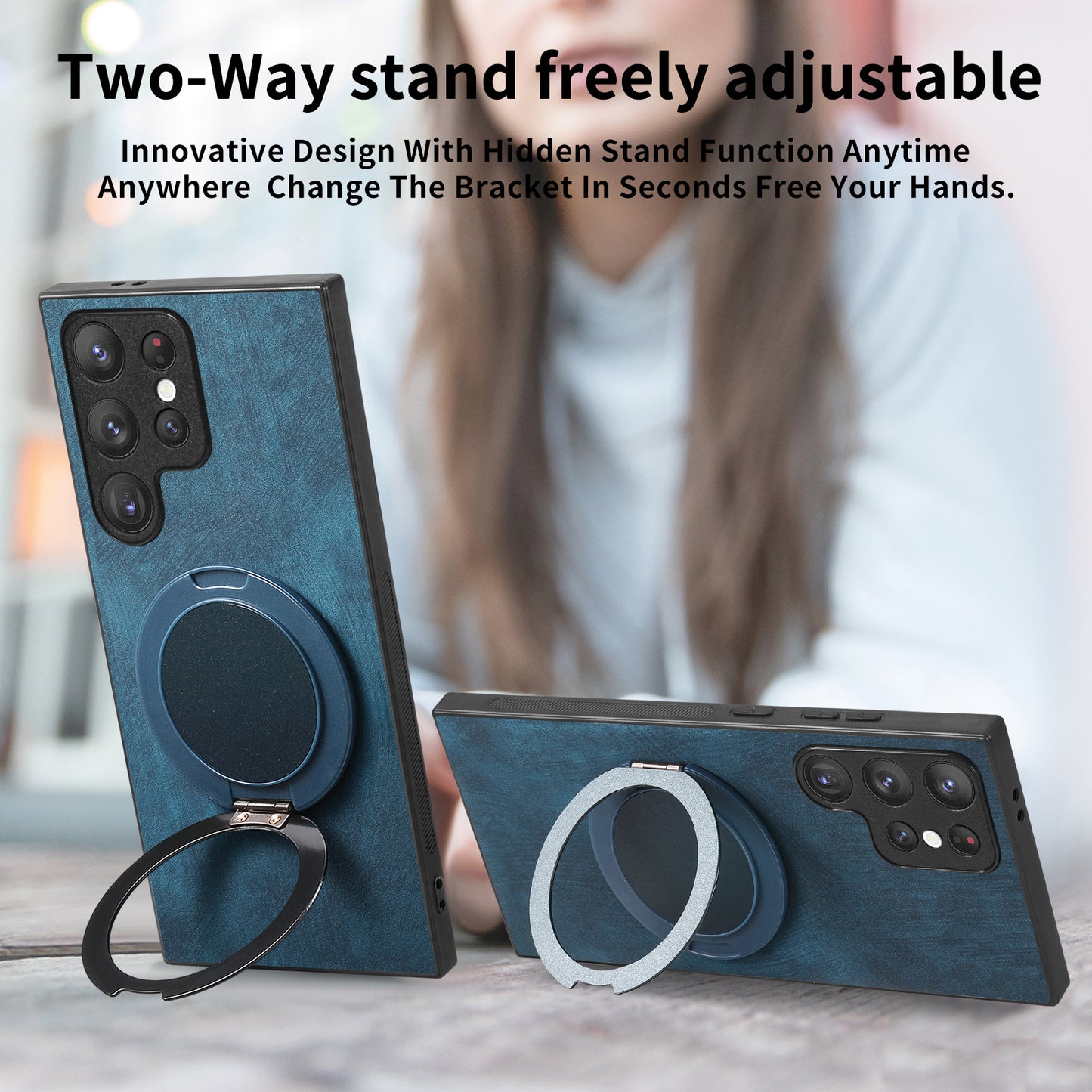 Round Rotating Magnetic Ring Samsung Phone Case