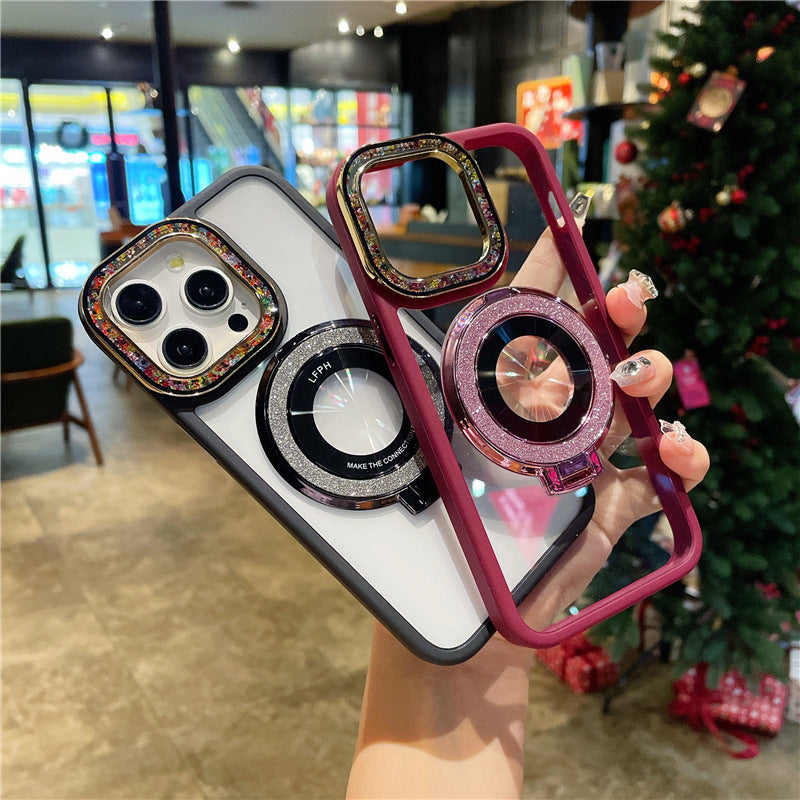 Flashing magnetic bracket Apple phone case