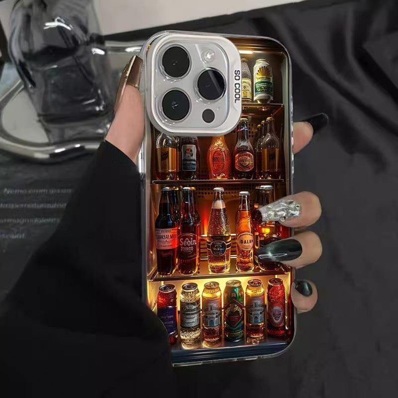 Creative Refrigerator Beer Apple Phone Case