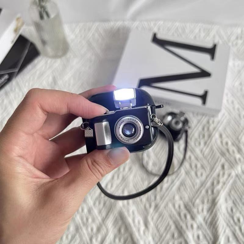 Retro Camera TPU Anti-drop Earphone Protective Case