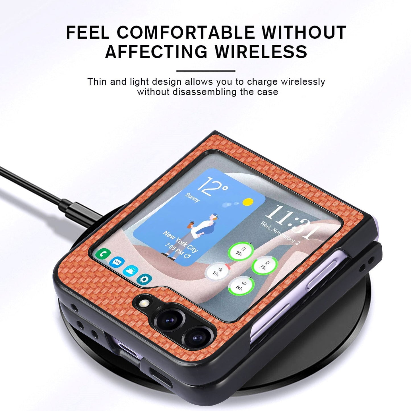 Carbon fiber pattern folding screen Z Flip Samsung mobile phone case