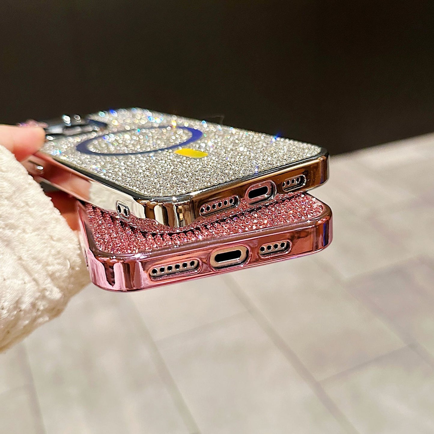 Electroplated magnetic diamond iPhone case