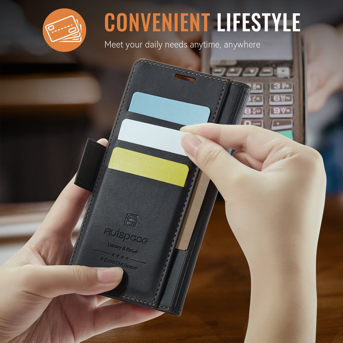 Luxury Leather Flip Card Wallet Style Samsung Phone Case