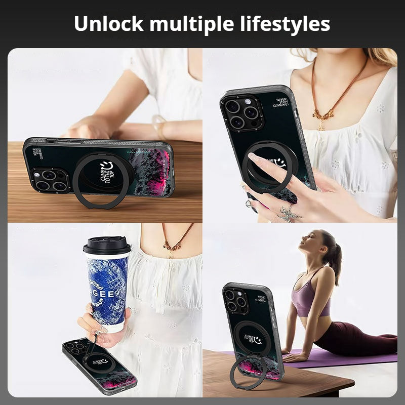 Purple Snow Mountain Magnetic Stand Apple Phone Case