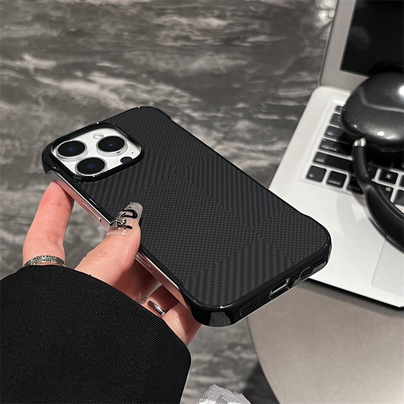 Carbon fiber texture borderless iPhone case