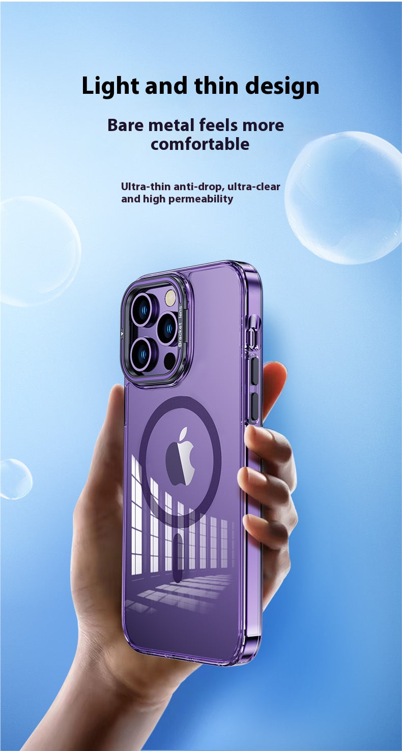 Transparent magnetic contact lens holder anti-fall iPhone case