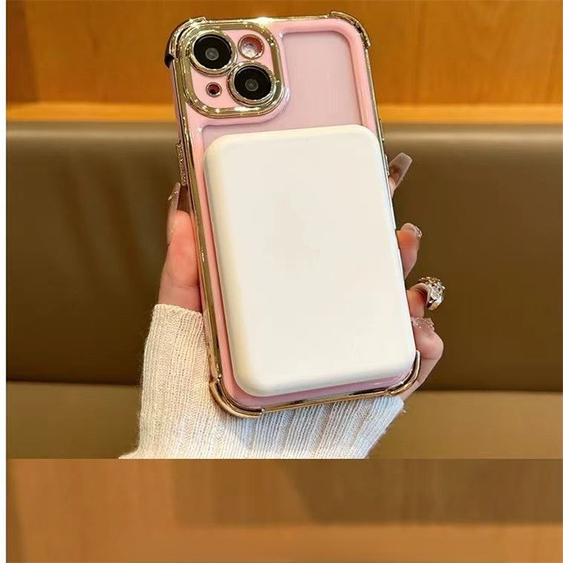 Two-color four-corner glitter magnetic iPhone case
