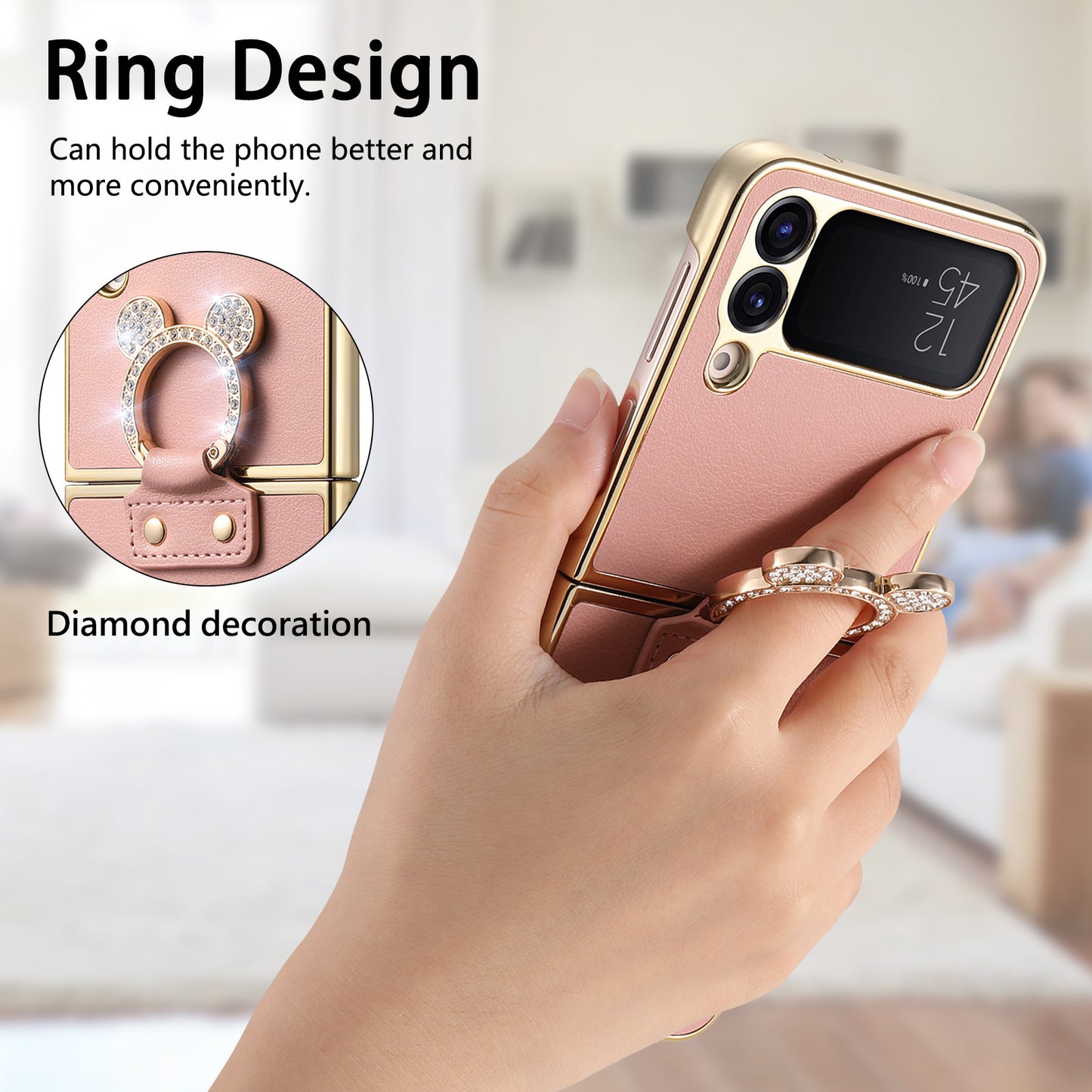 Electroplated diamond ring Samsung Z Flip phone case
