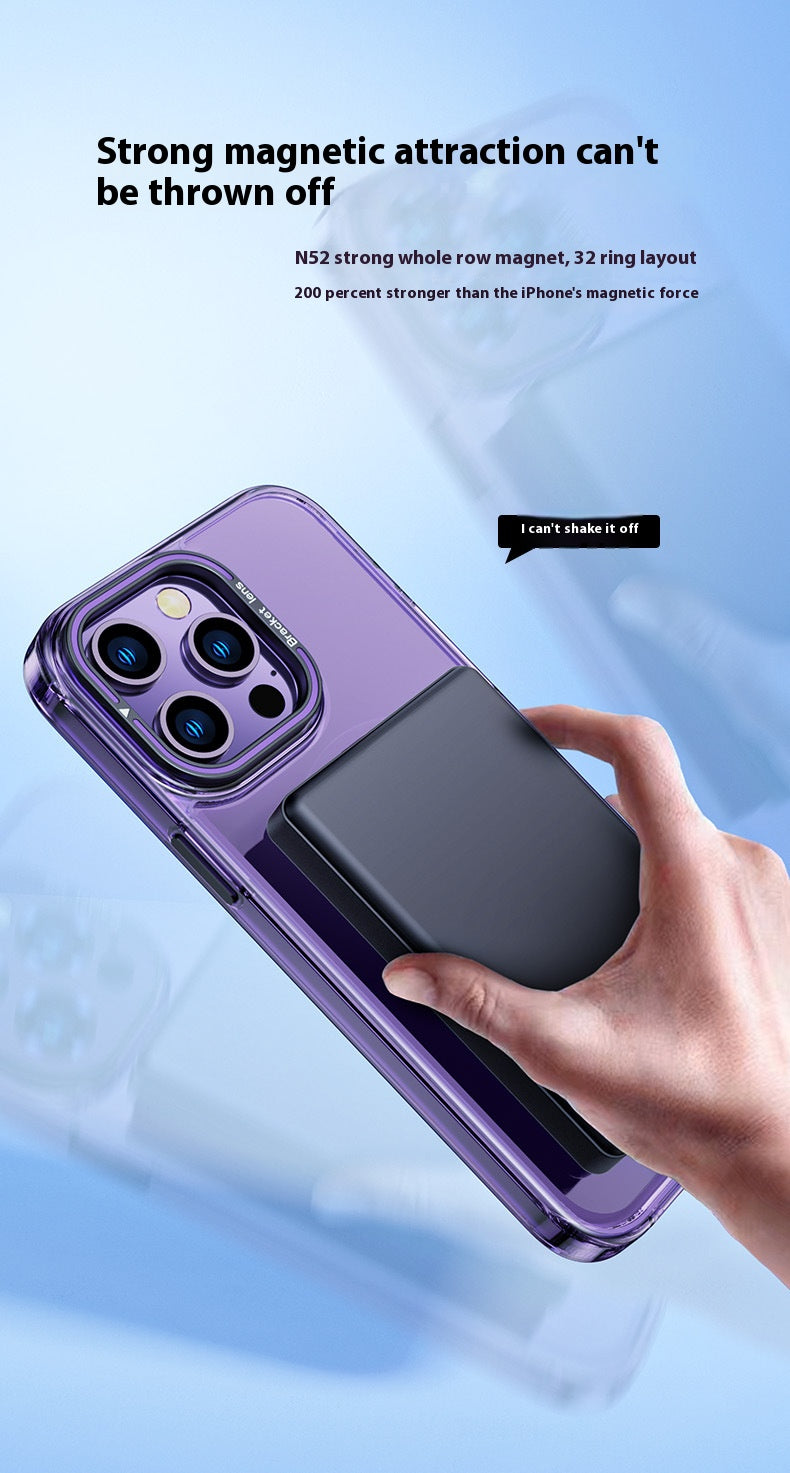 Transparent magnetic contact lens holder anti-fall iPhone case
