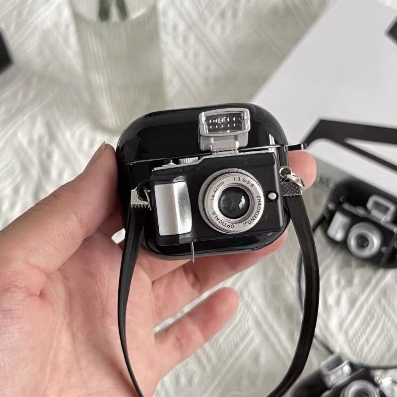 Retro Camera TPU Anti-drop Earphone Protective Case