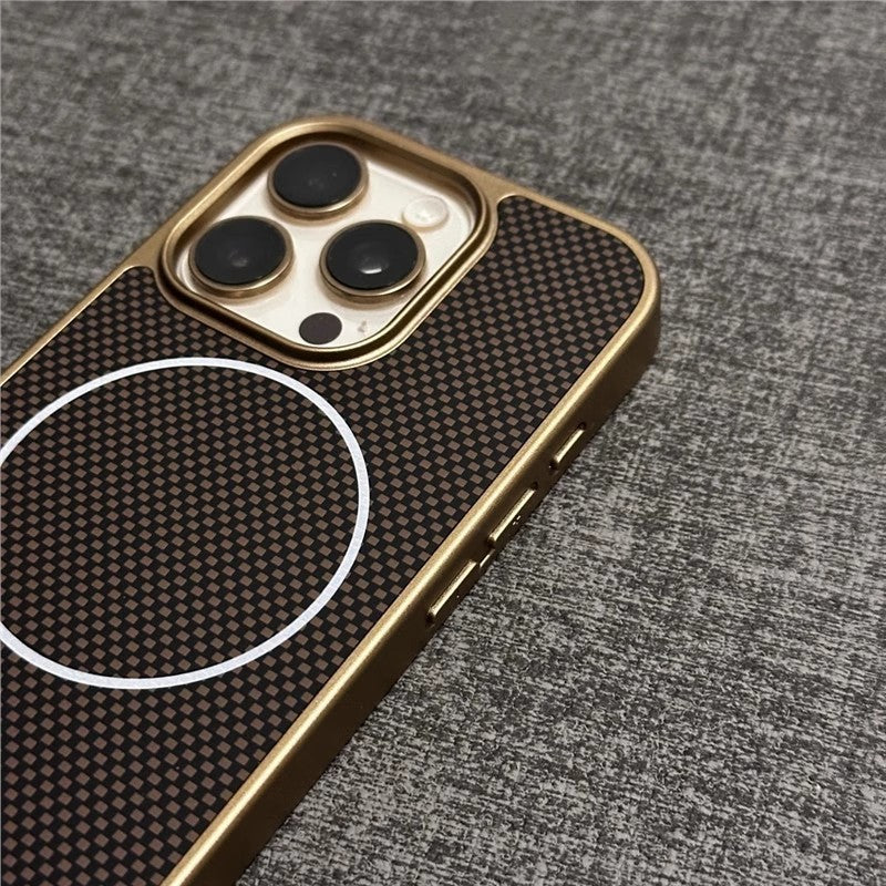 Carbon fiber magnetic iPhone case