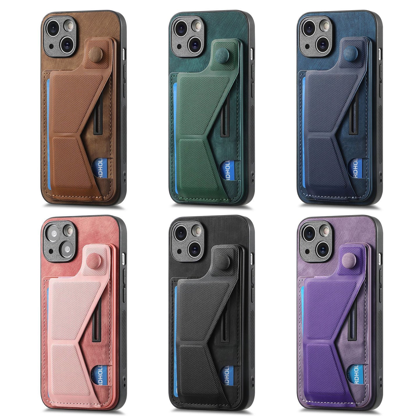 Leather Card Holder Stand iPhone Case