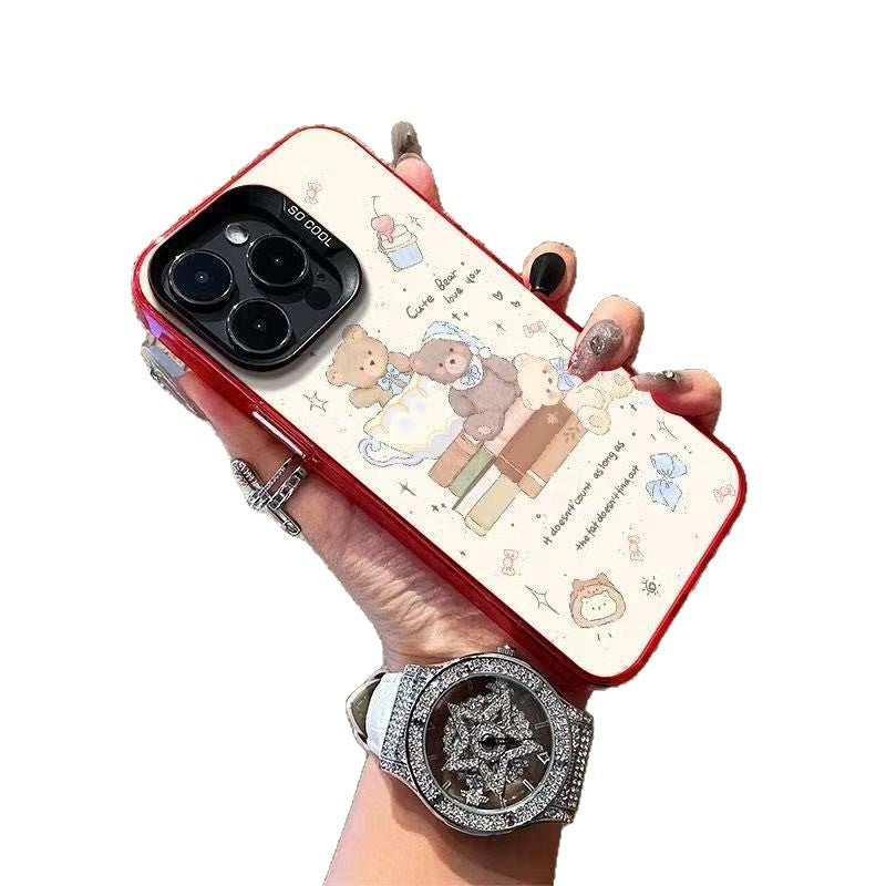 Cute Creamy Bear Anti-drop Apple Phone Case