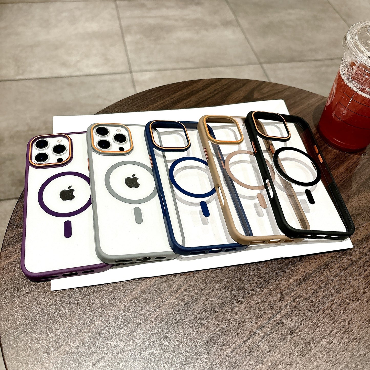Ring nail contrast color magnetic iPhone case
