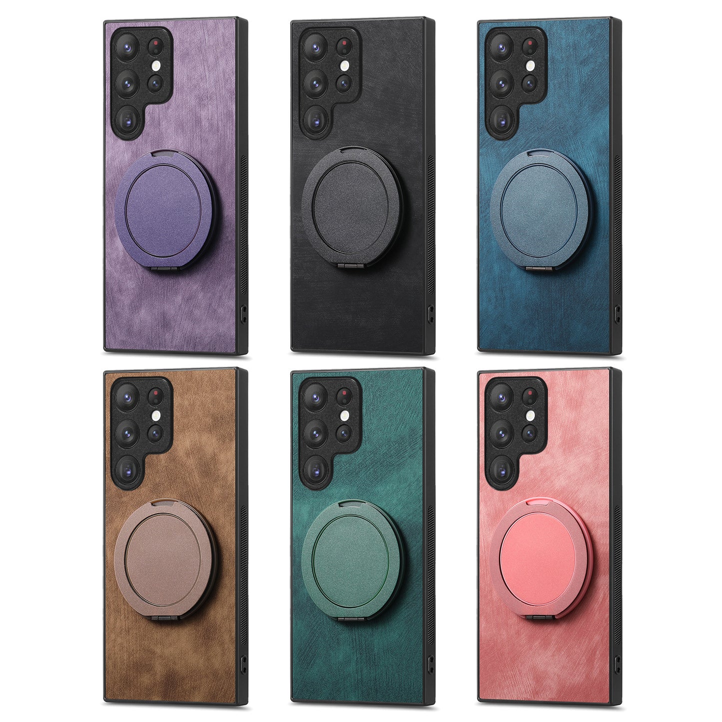 Round Rotating Magnetic Ring Samsung Phone Case