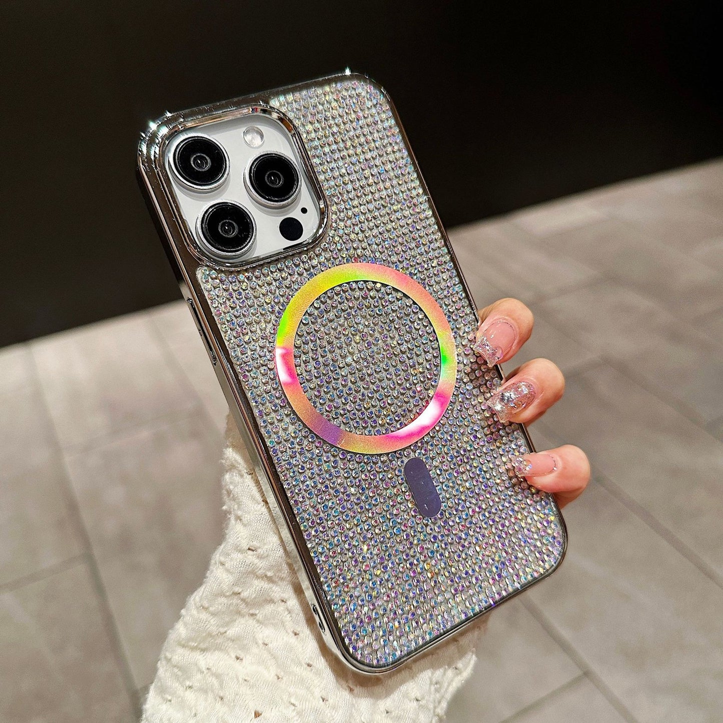 Electroplated magnetic diamond iPhone case