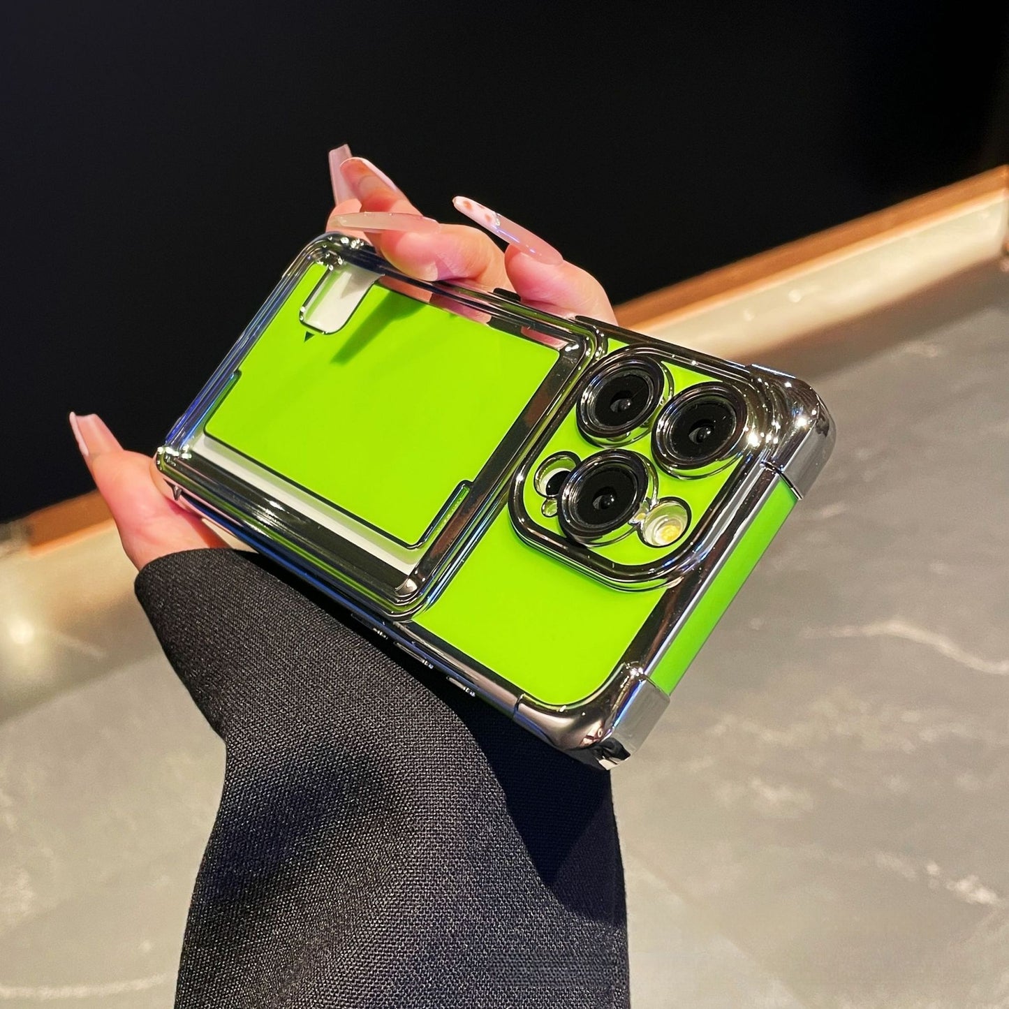 Electroplating creative card holder Apple phone case