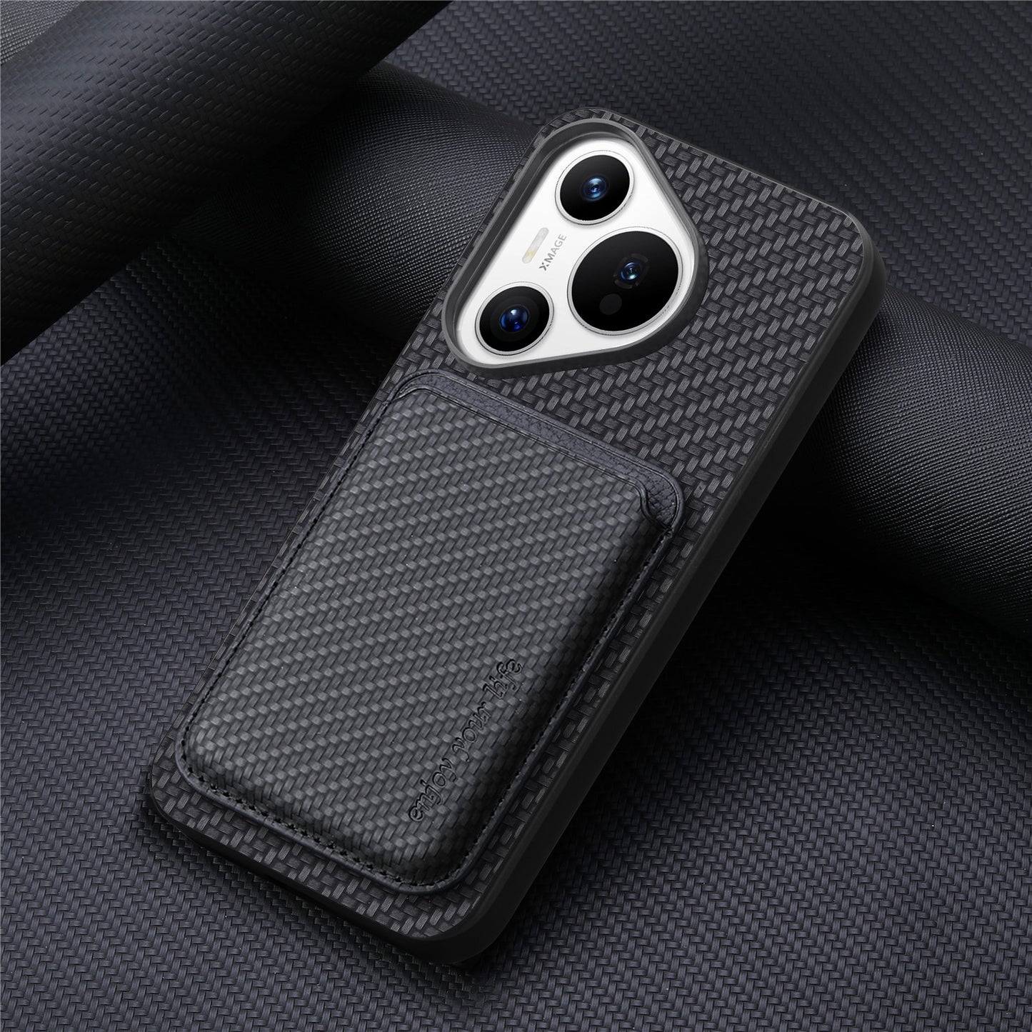 Plain leather magnetic Huawei phone case