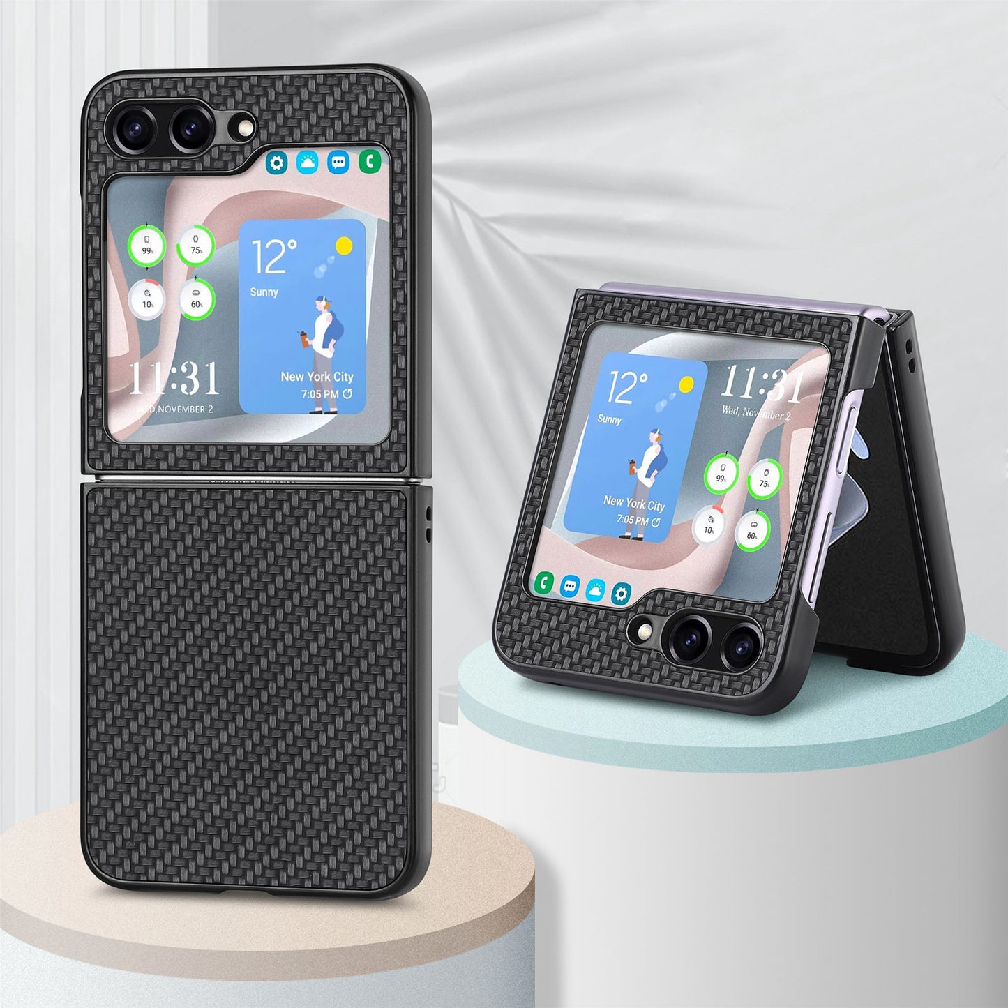 Carbon fiber pattern folding screen Z Flip Samsung mobile phone case