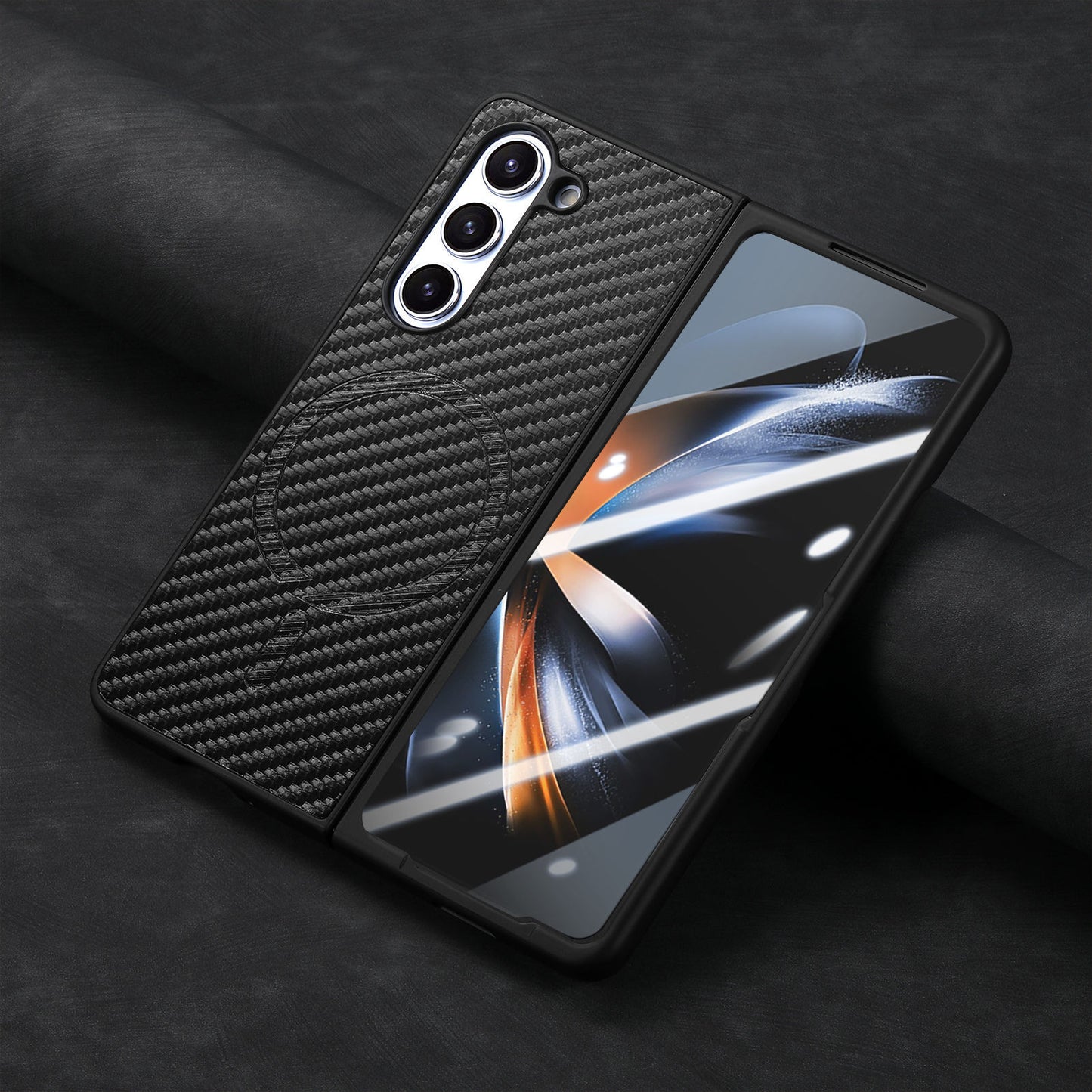 Carbon fiber magnetic Samsung Z Fold phone case