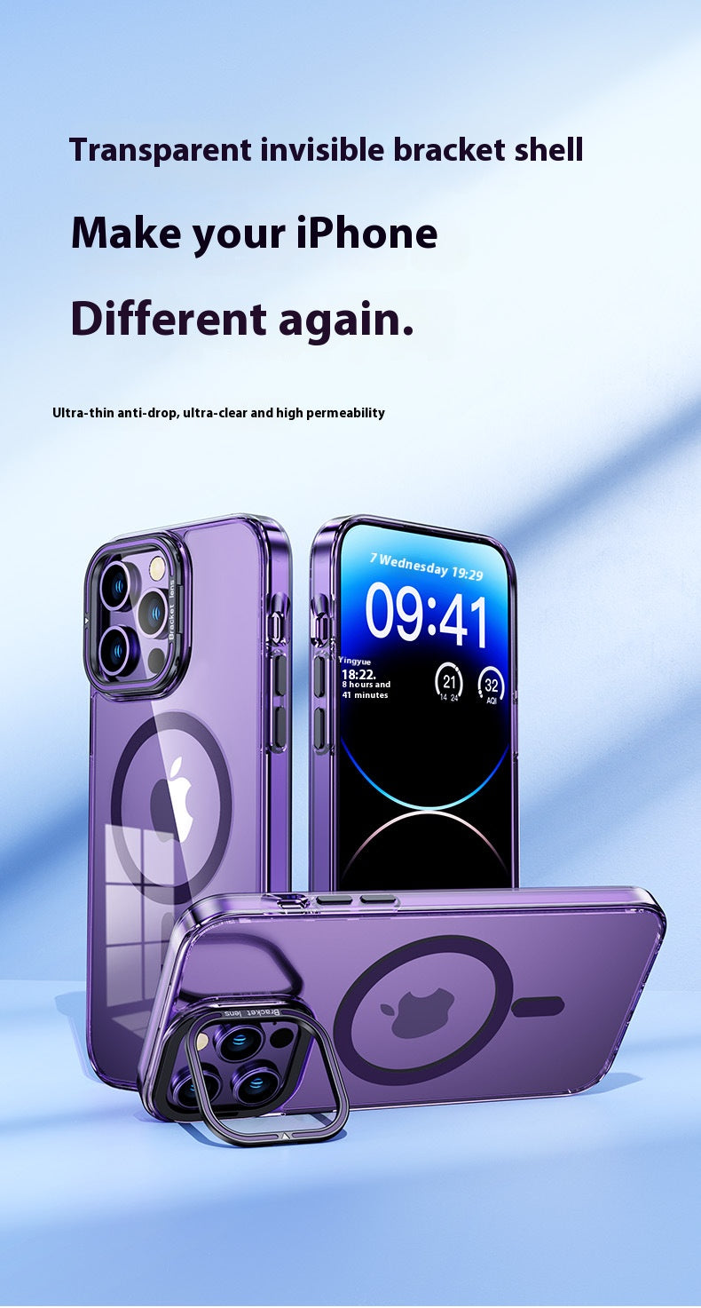 Transparent magnetic contact lens holder anti-fall iPhone case