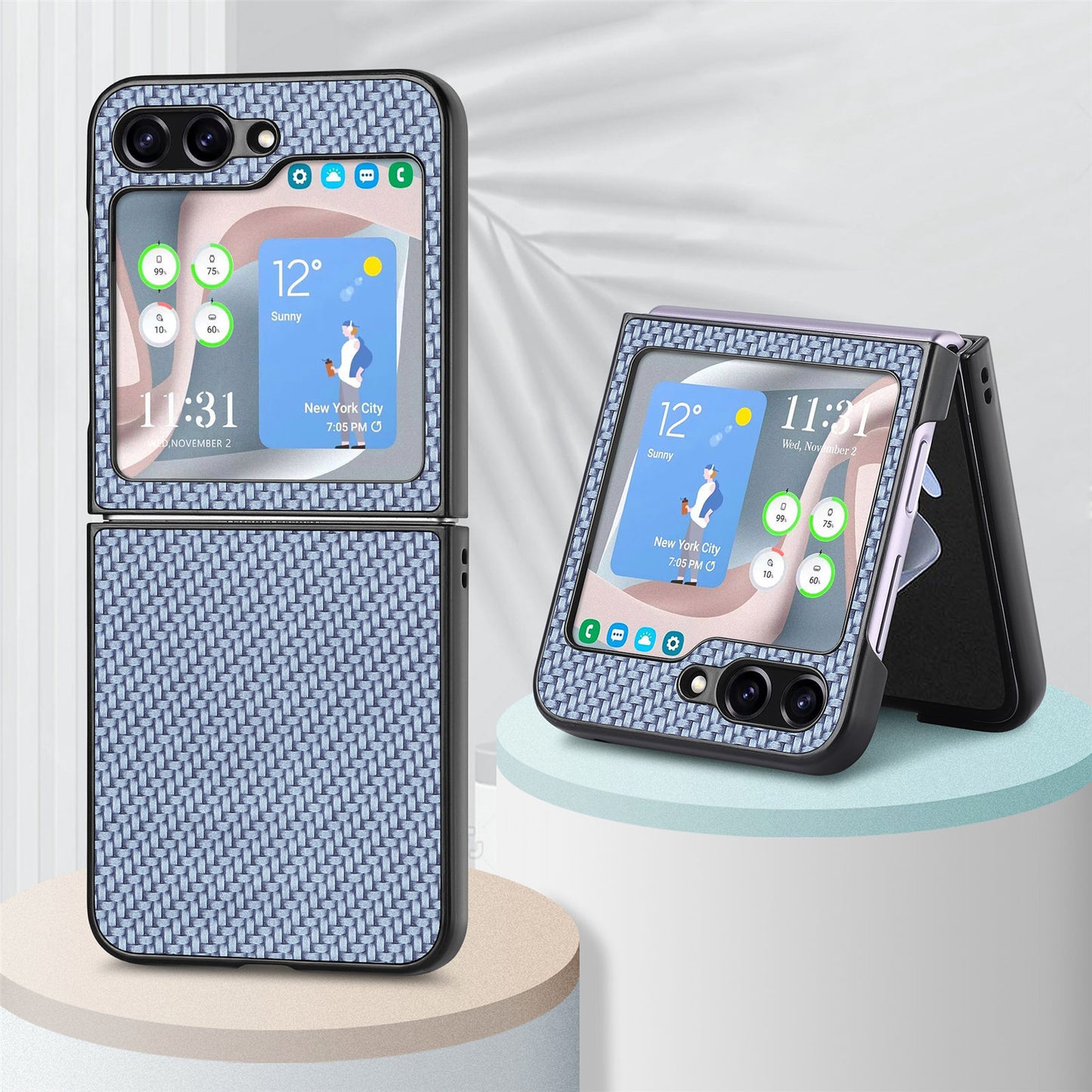 Carbon fiber pattern folding screen Z Flip Samsung mobile phone case
