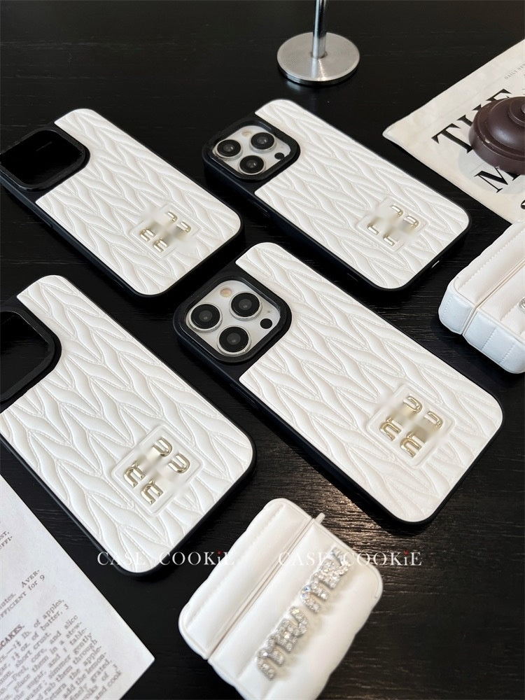 Trendy simple leather iPhone case