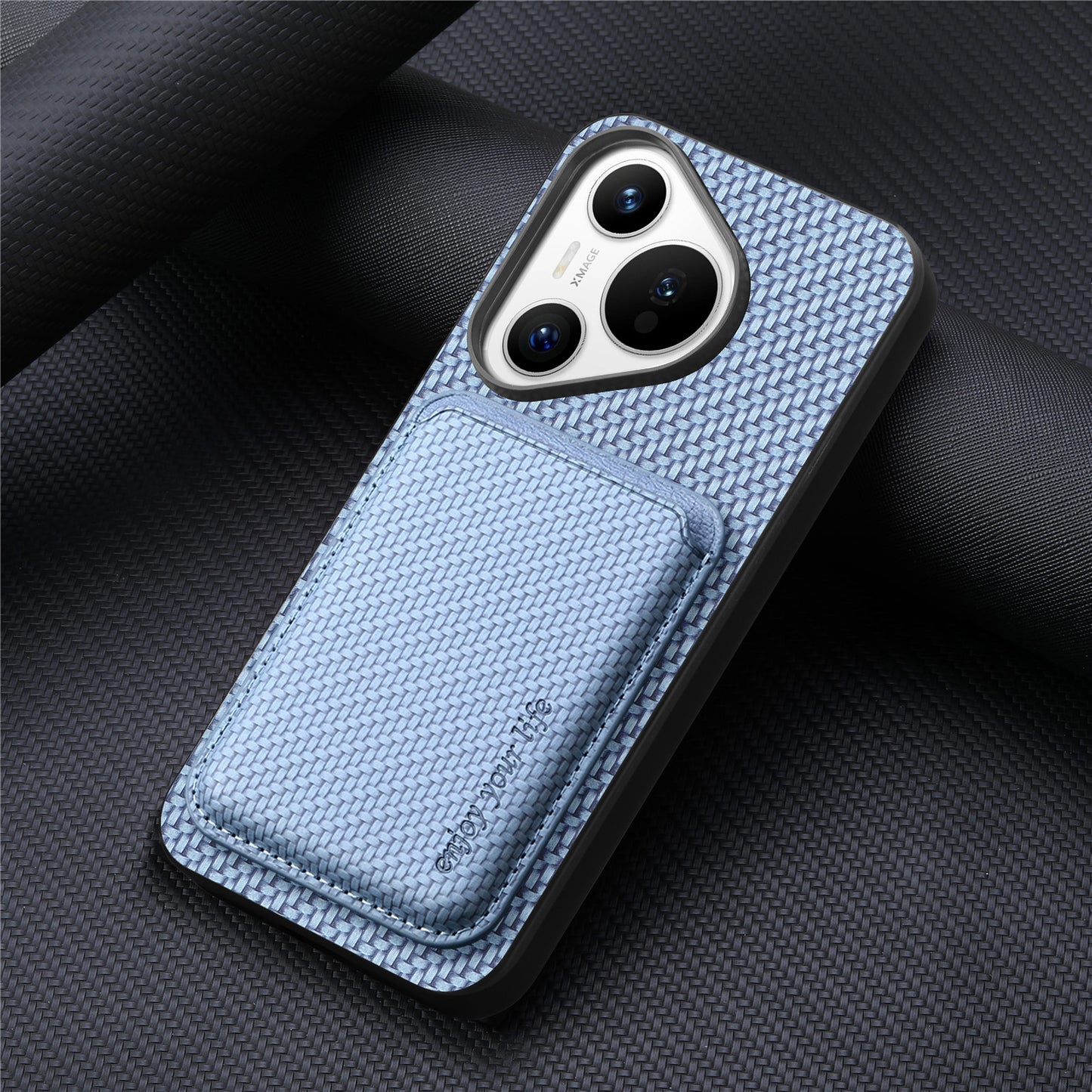 Plain leather magnetic Huawei phone case