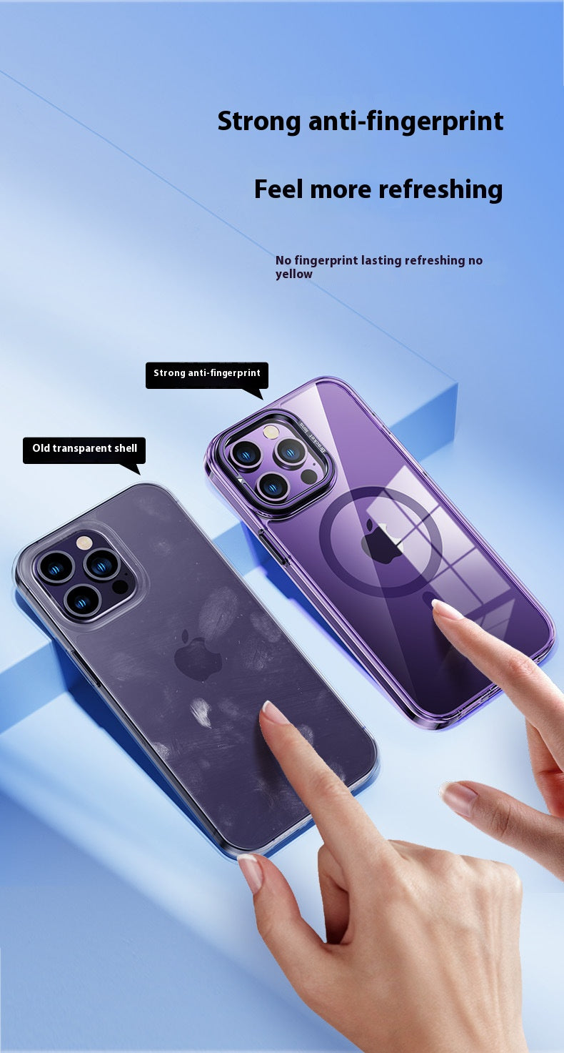 Transparent magnetic contact lens holder anti-fall iPhone case