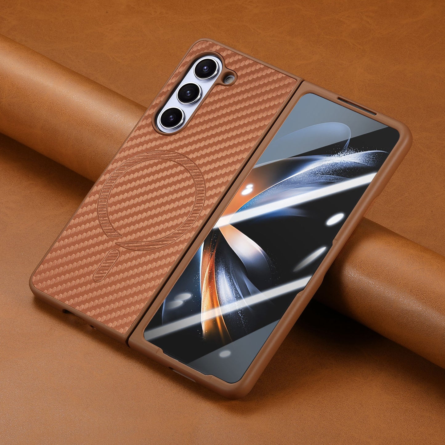 Carbon fiber magnetic Samsung Z Fold phone case